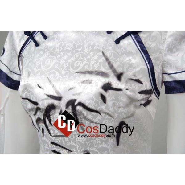Chinese Game JX Online III White Blue Dress Cosplay Costume