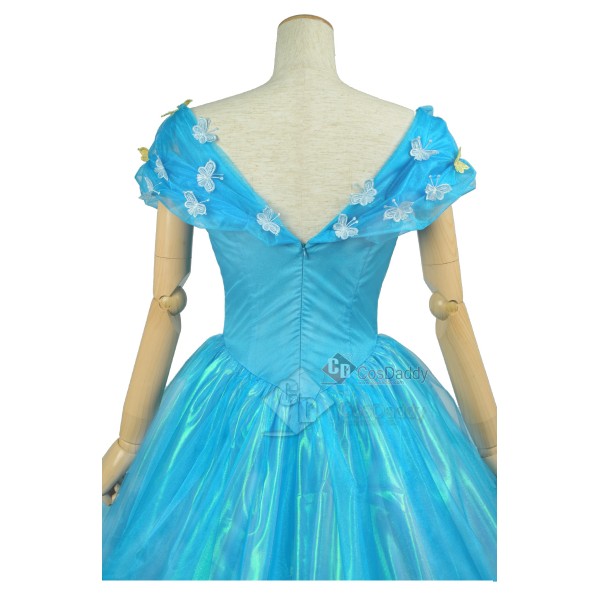 Cinderella 2015 Film Princess Cinderella Ella Party Dress Cosplay Costume