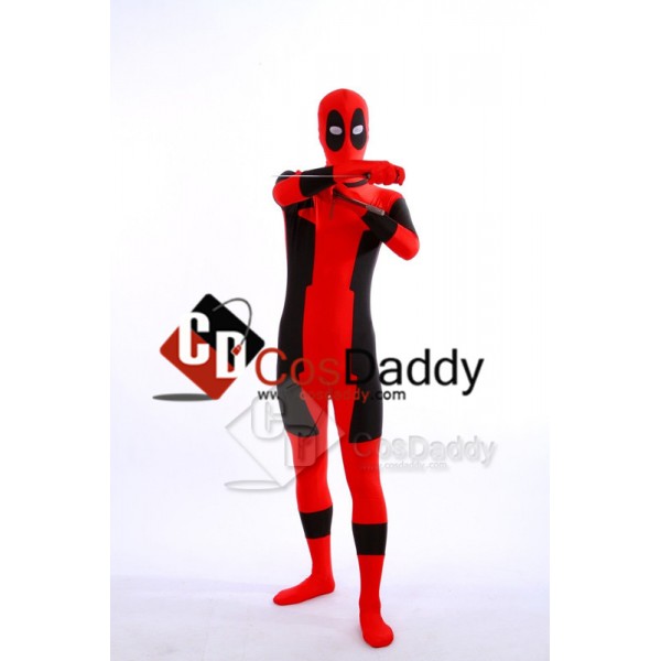 Deadpool Lycra Spandex Zipper Full Body Zentaisuit Costume