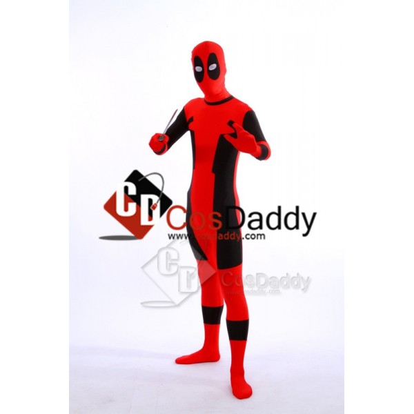 Deadpool Lycra Spandex Zipper Full Body Zentaisuit Costume