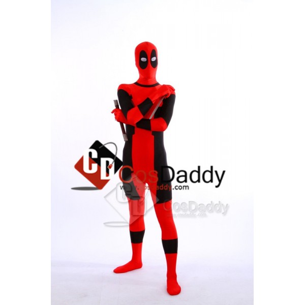 Deadpool Lycra Spandex Zipper Full Body Zentaisuit Costume