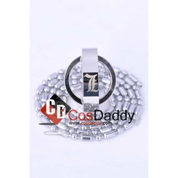 Death Note L Double-Ring Pendant Necklace