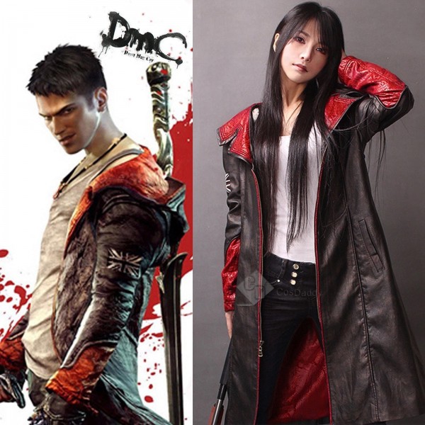 Devil May Cry 5 Dante Pleather Coat Jacket Cosplay Costume