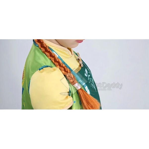 Disney Frozen Fever Cinderella New Anna Little Girl Dress Cosplay Costume