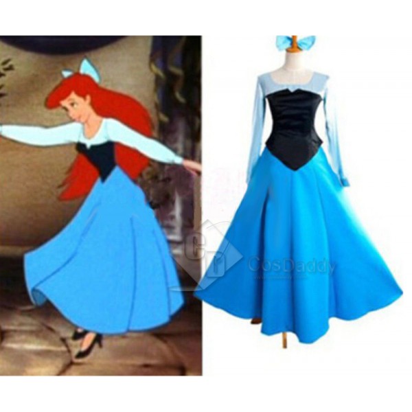 Disney Princess Ariel The Little Mermaid Dress Cosplay Costume                          