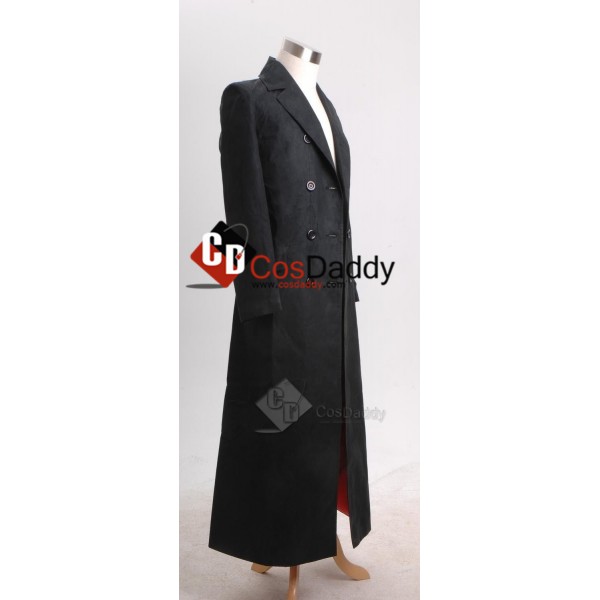 Doctor Who Torchwood Captain Jack Harkness Long Black Trench Coat Cosplay Costume  