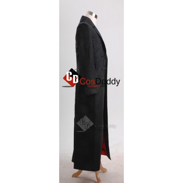 Doctor Who Torchwood Captain Jack Harkness Long Black Trench Coat Cosplay Costume  