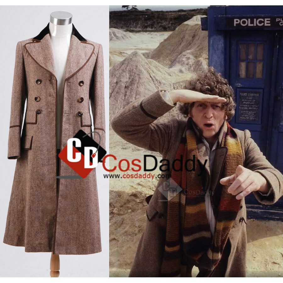Who is Doctor Dr Ecru Brown Long Trench Coat Costume