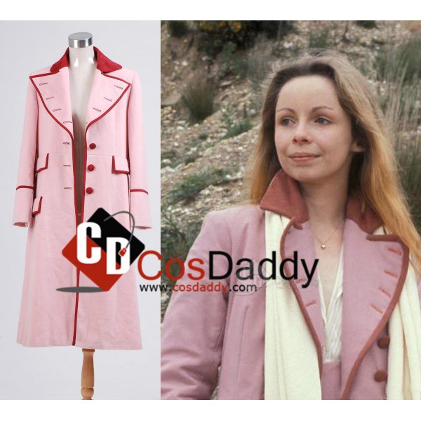 Doctor Who fifth Doctor Romana Long Pink Cashmere Trench Coat Cosplay Costume