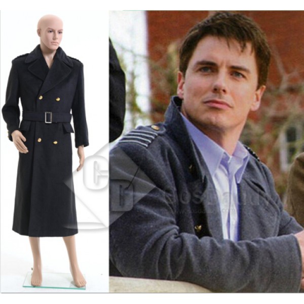 Doctor Who Torchwood Captain Jack Harkness Black Trench Coat Cosplay Costume