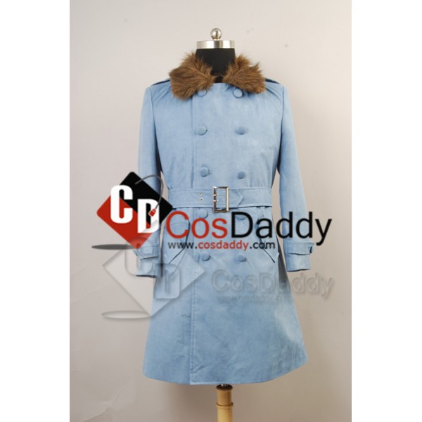 Dragon Ball Z Time Patrol Trunks Navy Blue Trench Coat Cosplay Costume 