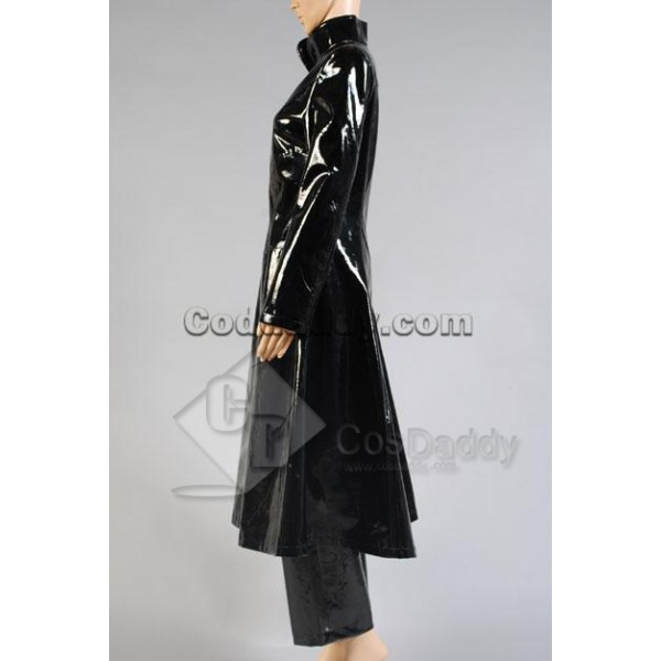 The Matrix Trinity PU Pleather Overcoat Pants Cosplay Costume