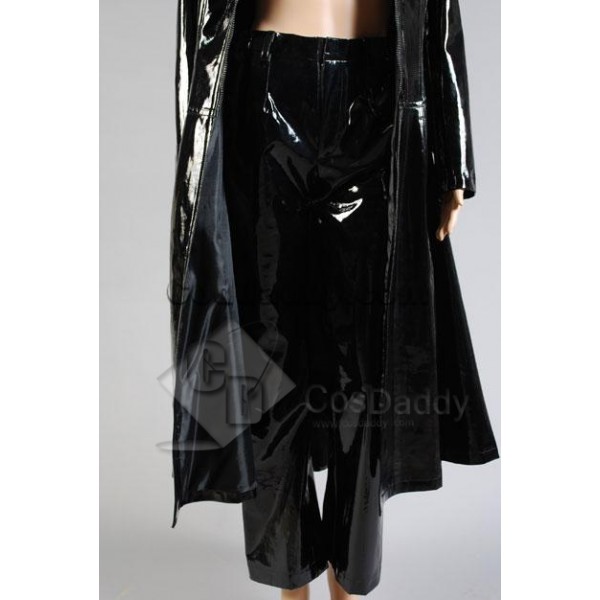 The Matrix Trinity PU Pleather Overcoat Pants Cosplay Costume