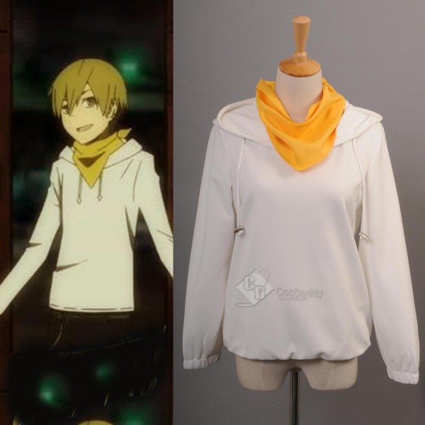 Durarara Kida Masaomi White Hoodie Cosplay Costume