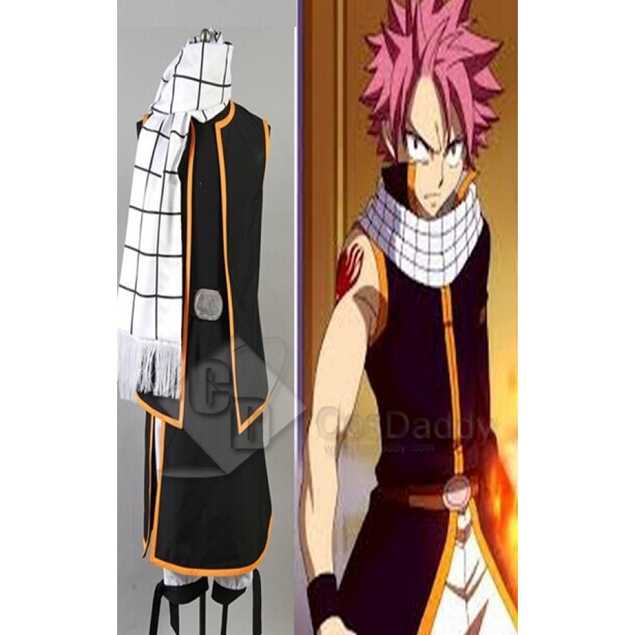 Fairy Tail Natsu Dragneel Cosplay Costume Black Suit 1nd