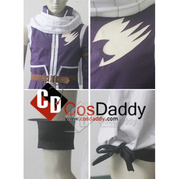 Fairy Tail Natsu Dragneel Purple Party Cosplay Costume 