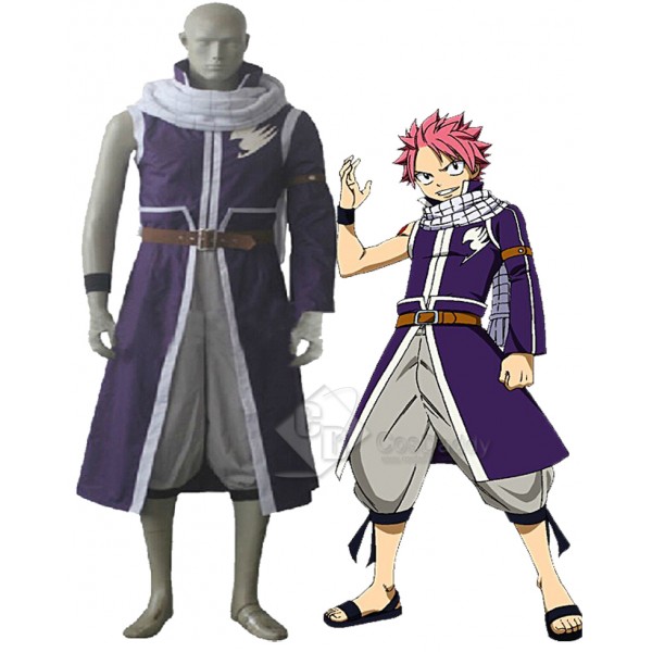 Fairy Tail Natsu Dragneel Purple Party Cosplay Costume 