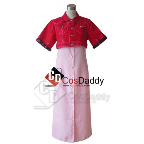 Final Fantasy VII 7 Aerith Dress Cosplay Costume 