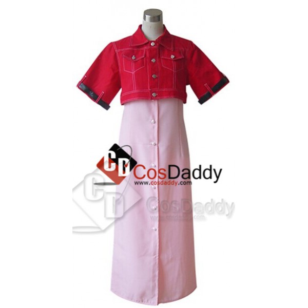 Final Fantasy VII 7 Aerith Dress Cosplay Costume 