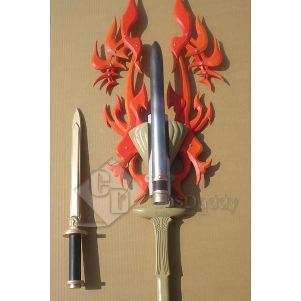 Final Fantasy XIII Noel Kreiss Two Blades Red Flames Sword Cosplay Prop