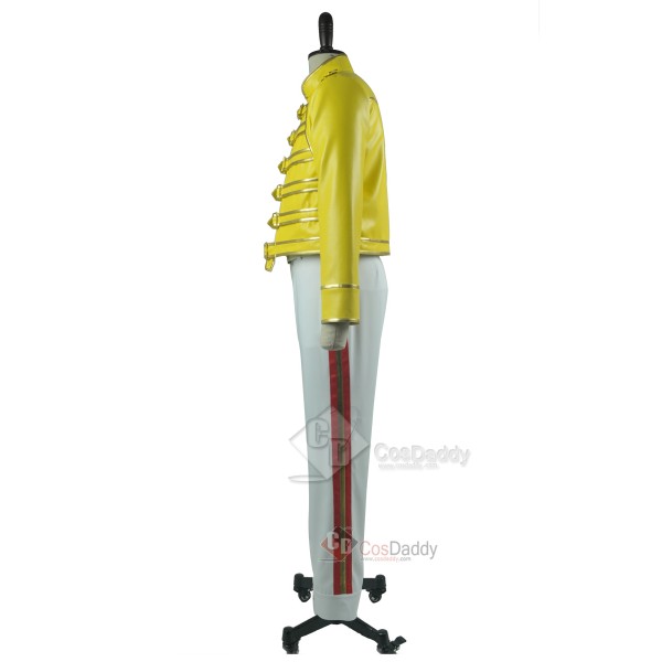 Queen Freddie Mercury Yellow Jacket Pants Cosplay Costume