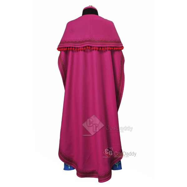 Frozen Princess Anna Dress Cloak Cosplay Costume