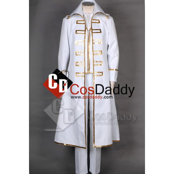 Gintama Shinsengumi Team White Male Outfit Cosplay Costume 