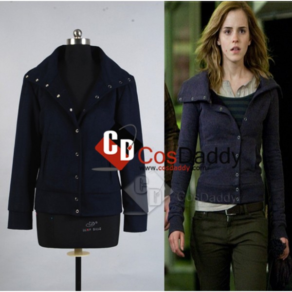 Harry Potter and the Deathly Hallows Hermione Granger Navy Blue Jacket Cosplay Costume 