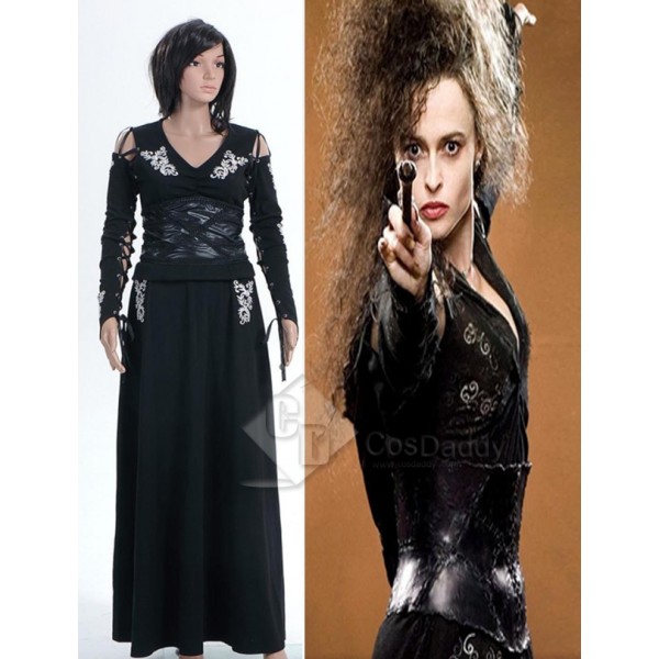 Harry Potter Bellatrix Lestrange Black Dress Cosplay Costume