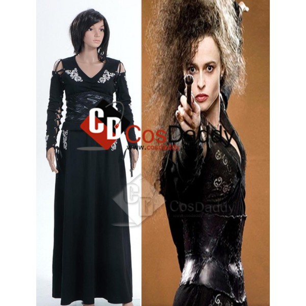 Harry Potter Bellatrix Lestrange Black Dress Cosplay Costume