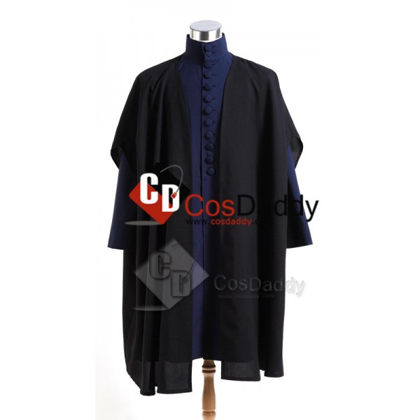 Harry Potter Deathly Hallows Severus Snape Coat Cosplay Costume Blue Version