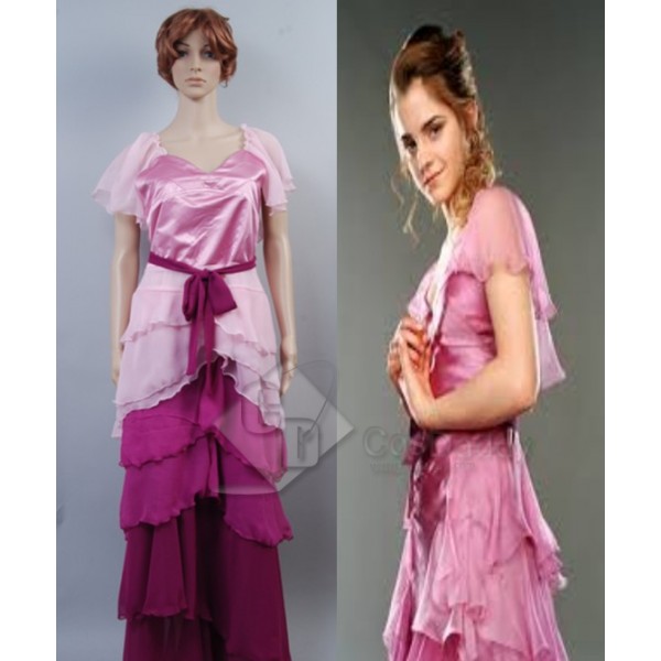 Harry Potter Hermione Granger Yule Ball Gown Dress Cosplay Costume