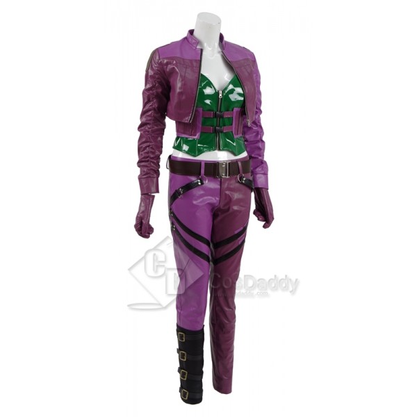 CosDaddy Injustice 2 Harley Quinn Sexy Purple+Green Battle Suit  Cosplay Costume 