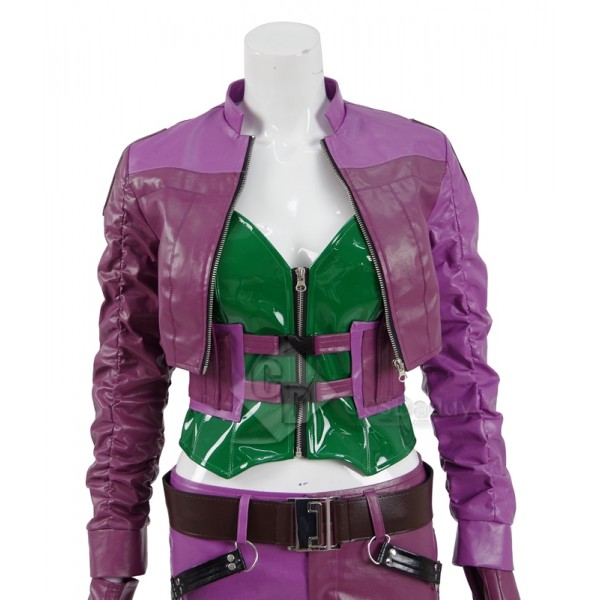 CosDaddy Injustice 2 Harley Quinn Sexy Purple+Green Battle Suit  Cosplay Costume 