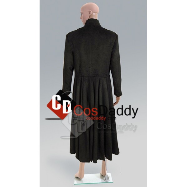 The Matrix Neo Black Wool Trench Coat Cosplay Costume