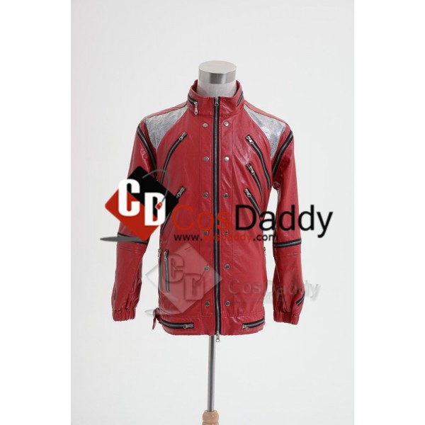 Michael Jackson Beat It Thriller Red Zipper Jacket...