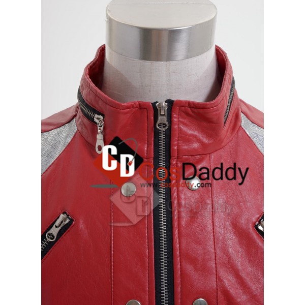 Michael Jackson Beat It Thriller Red Zipper Jacket Cosplay Costume 