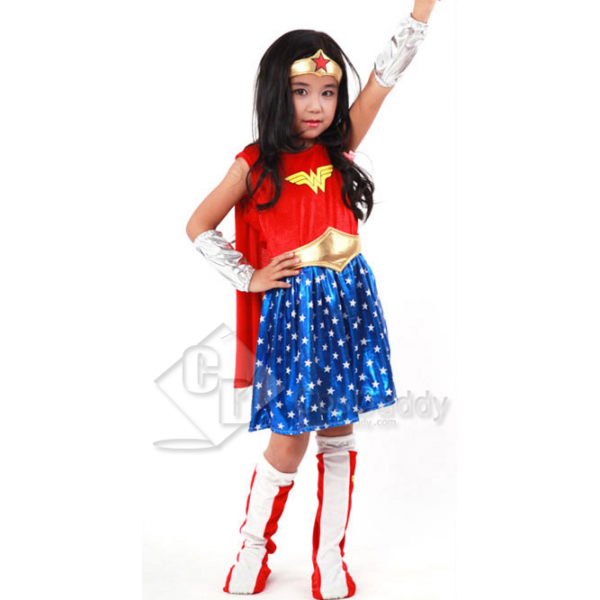 CosDaddy Wonder Woman Diana Prince Battle Suit Cosplay Costume For Childern