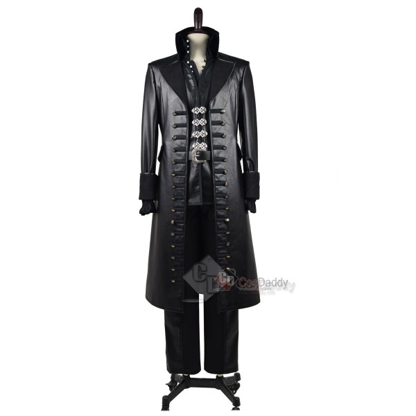 Once Upon A Time Captain Hook Black Jacket Cosplay Costume