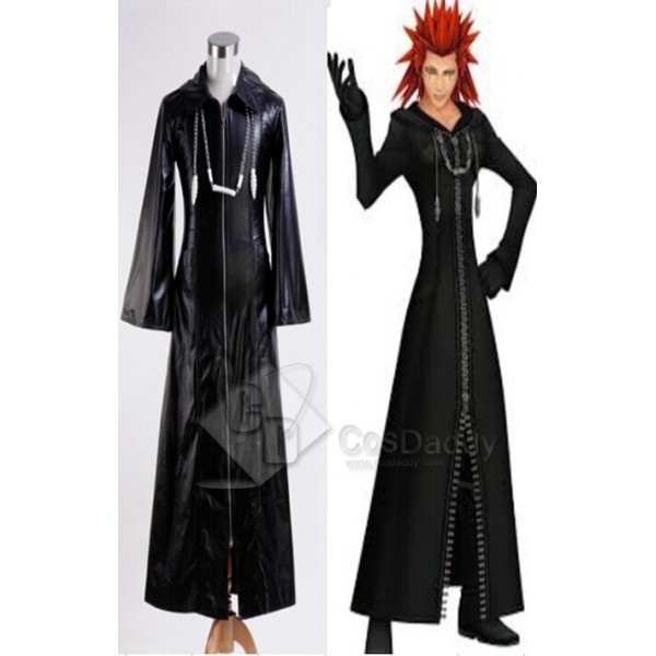 Organization XIII Kingdom Hearts II Cosplay Pleather Coat Cosplay Costume New Version 