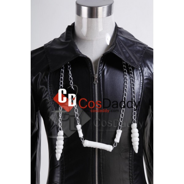 Organization XIII Kingdom Hearts II Cosplay Pleather Coat Cosplay Costume New Version 