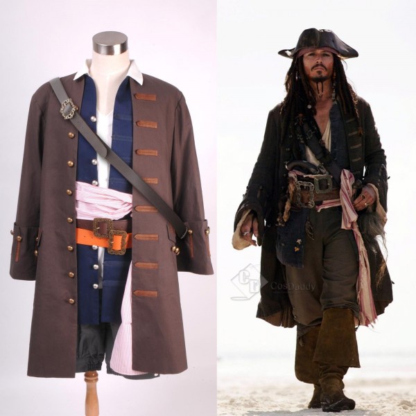 Pirates of the Caribbean 4: Jack Sparrow Cosplay Costume 