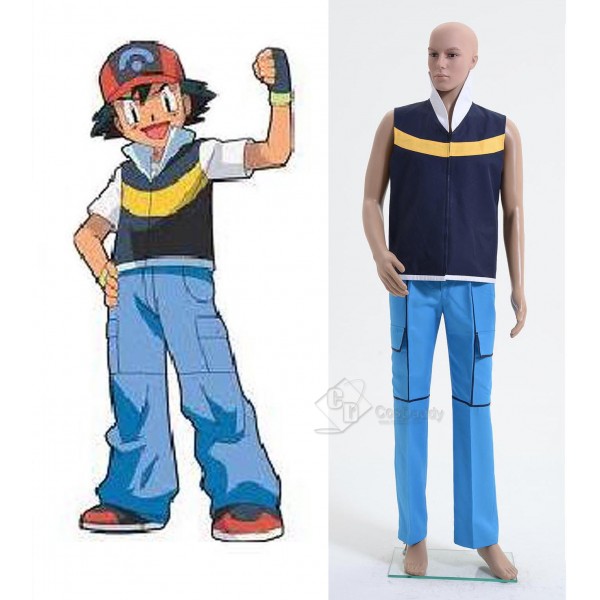 Pokemon Ash Ketchum Cosplay Costume Style A