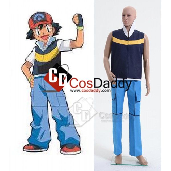 Pokemon Ash Ketchum Cosplay Costume Style A