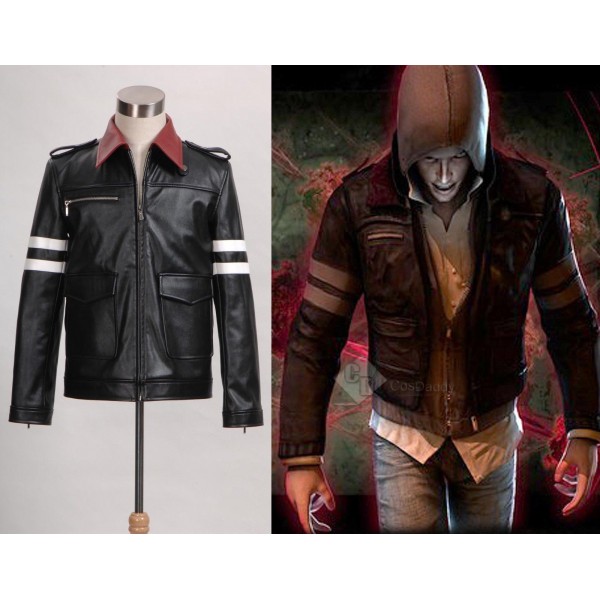 Prototype PS3 Game Alex Mercer Dragon Embroider Leather Jacket Cosplay Costume