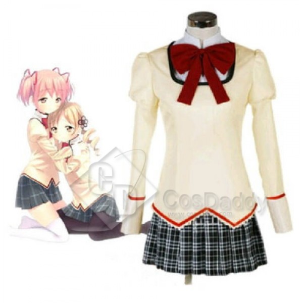 Puella Magi Madoka Magica School Uniform Dress Outfit Cosplay Costume