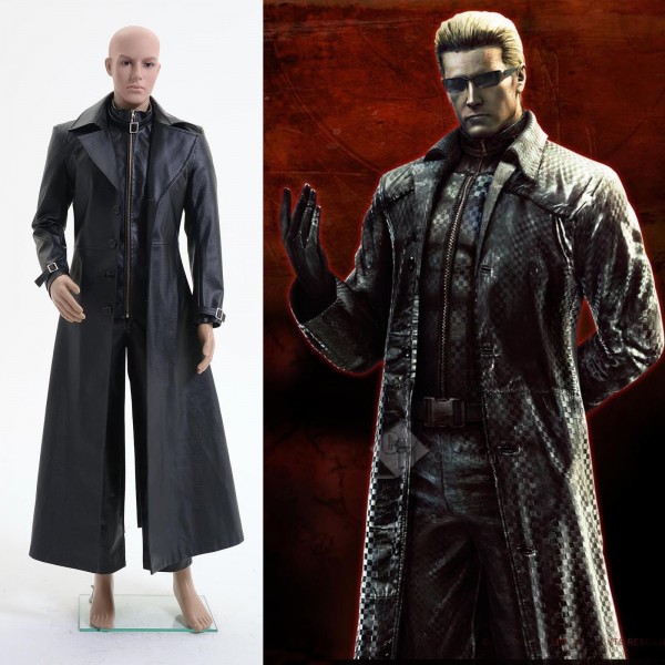 Resident Evil 5 Albert Wesker Coat Jacket Cosplay Costume 