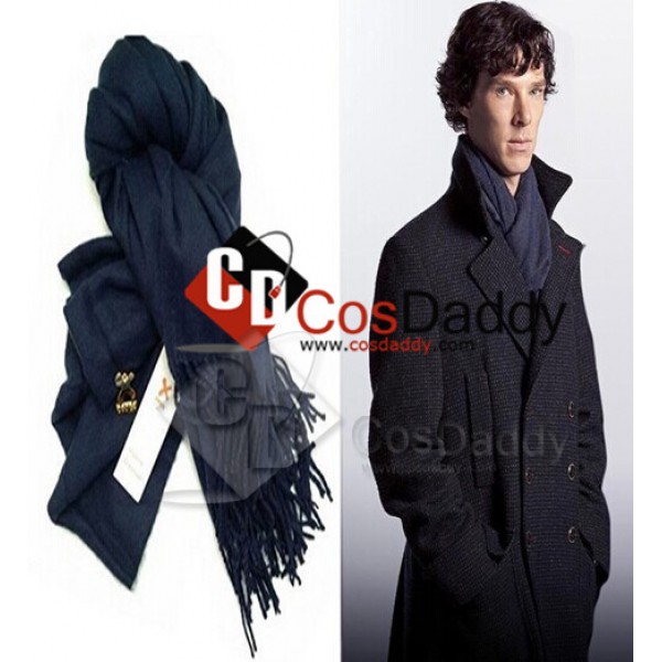 Sherlock Holmes Long Blue Wool Scarf