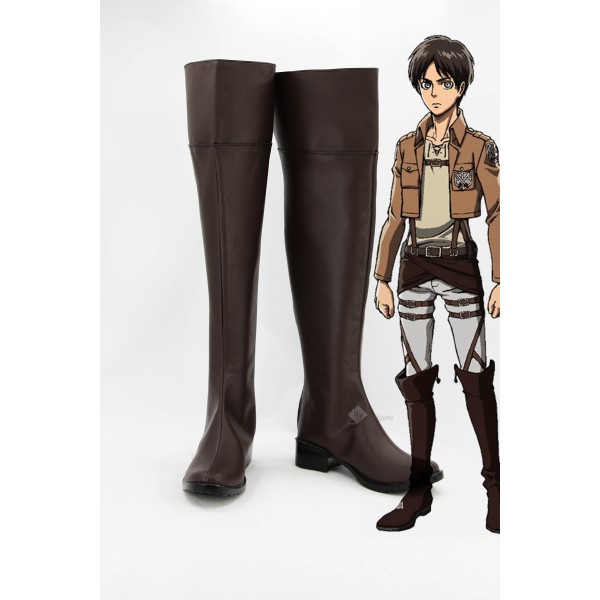 Shingeki no Kyojin Attack on Titan Eren Jaeger Cosplay Shoes Boots Brown Version