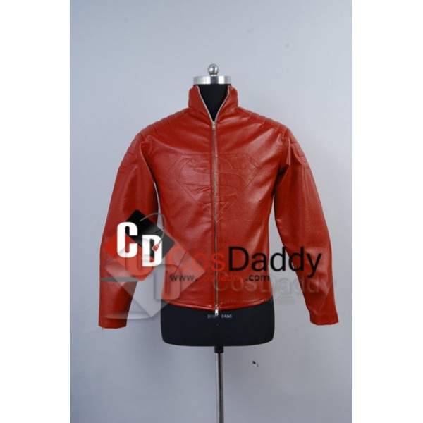 Smallville Clark Kent Red Leather Jacket Cosplay C...